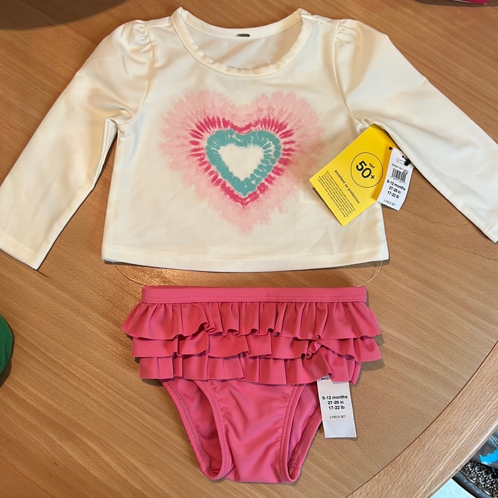 Baby Gap 6-12 Months 2 Piece Swim Suit Set (Rash Guard and Bottoms)